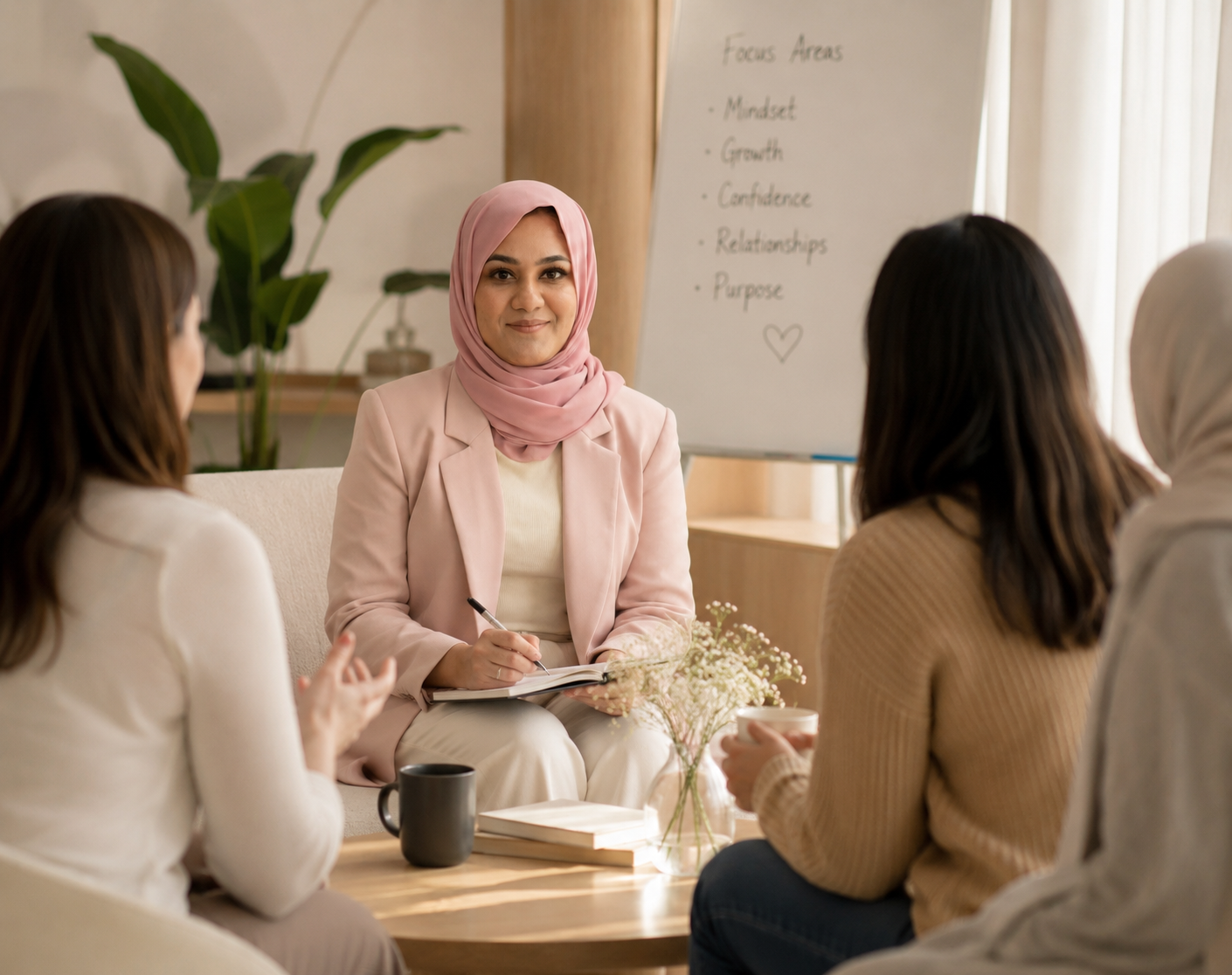 Fayeza Syed coaching a group session on mindset, growth and confidence